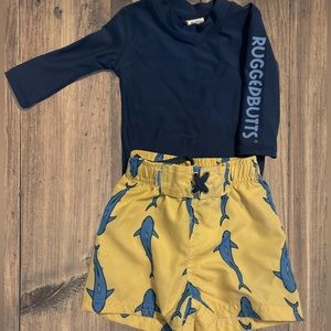 3-6 month Ruggedbutts swimwear set